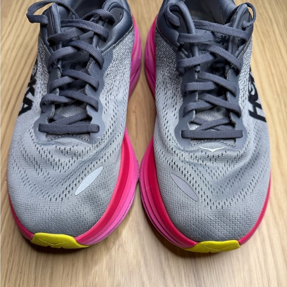 HOKA ONE ONE BONDI 8 Gray Pink Women’s Running Sneakers Size 9 - Picture 5 of 13